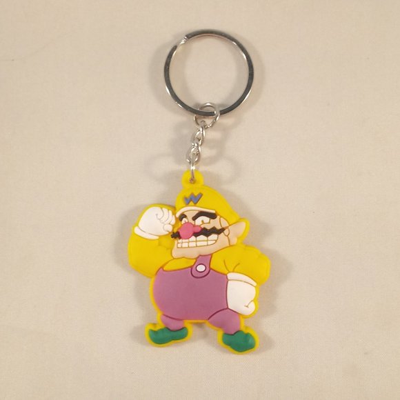 Men's Silver Mario Brothers Wario Yoshi Characters Keychain Key Ring Lot of 2 - Picture 3 of 4